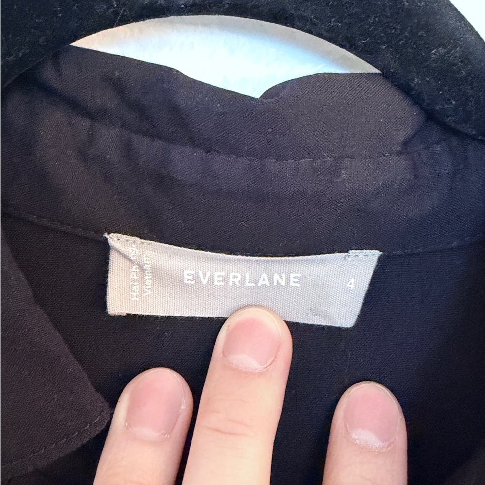 Everlane The Parklet Shirtdress Black Cotton Short Sleeve Size 4 - Picture 8 of 9